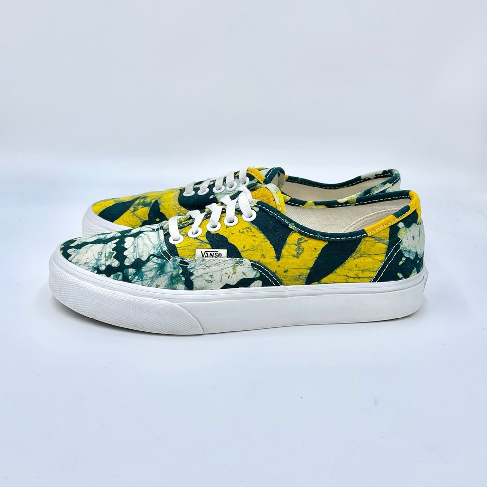 Vans Authentic Della Batik Tie Dye Yellow Green Canvas Shoe Men’s 8 Women’s 9.5 - Picture 5 of 11